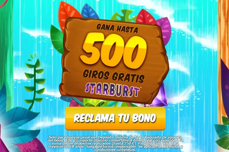 Amazon Slots bono en España con 500 giros gratis y requisito 10x